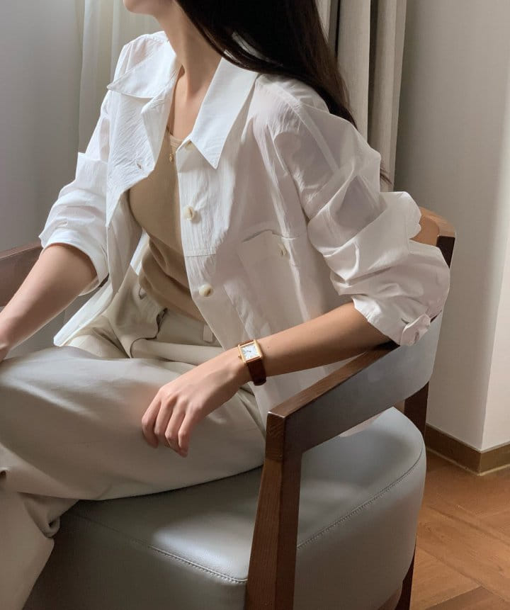 Moani - Korean Women Fashion - #womensfashion - 2 Pocket Cropped Shirt Jacket - 8