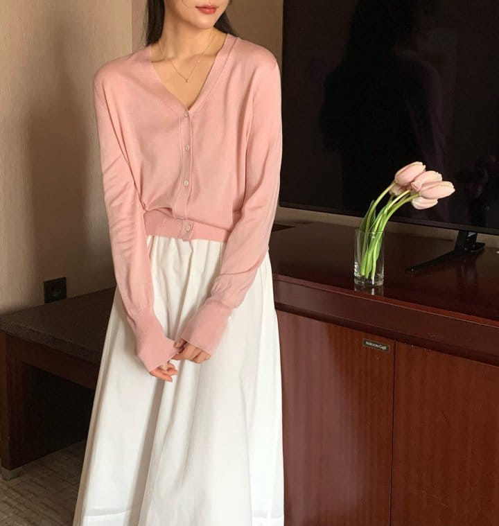 Moani - Korean Women Fashion - #womensfashion - Silk W Slim V Neck Cardigan - 7