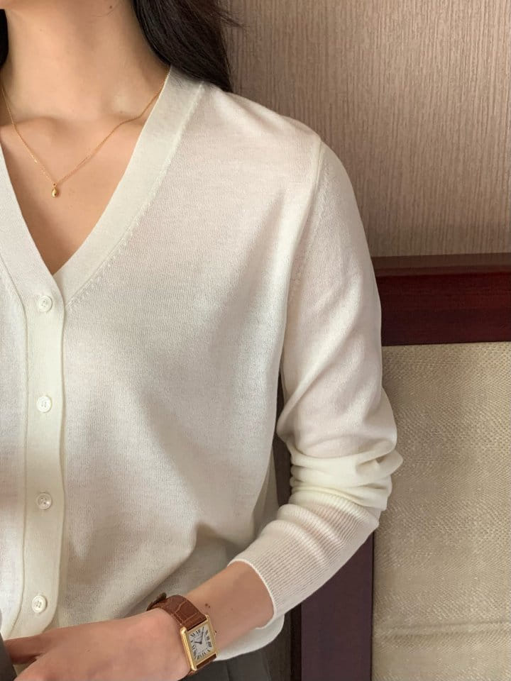 Moani - Korean Women Fashion - #womensfashion - Silk W Slim V Neck Cardigan - 9