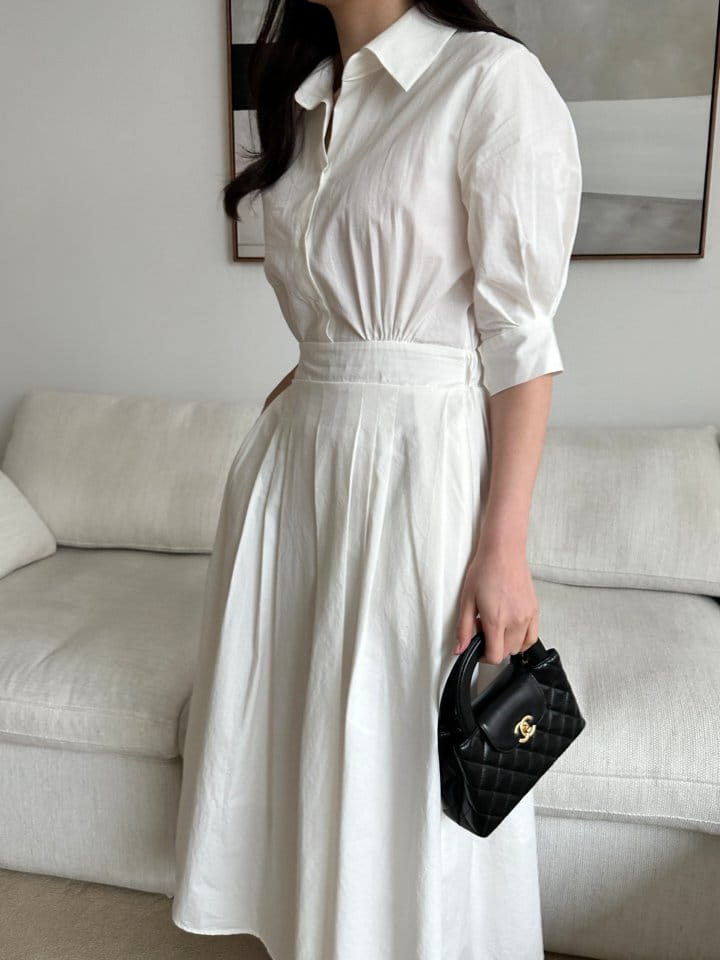 Moirai - Korean Women Fashion - #momslook - Short Collar One-Piece