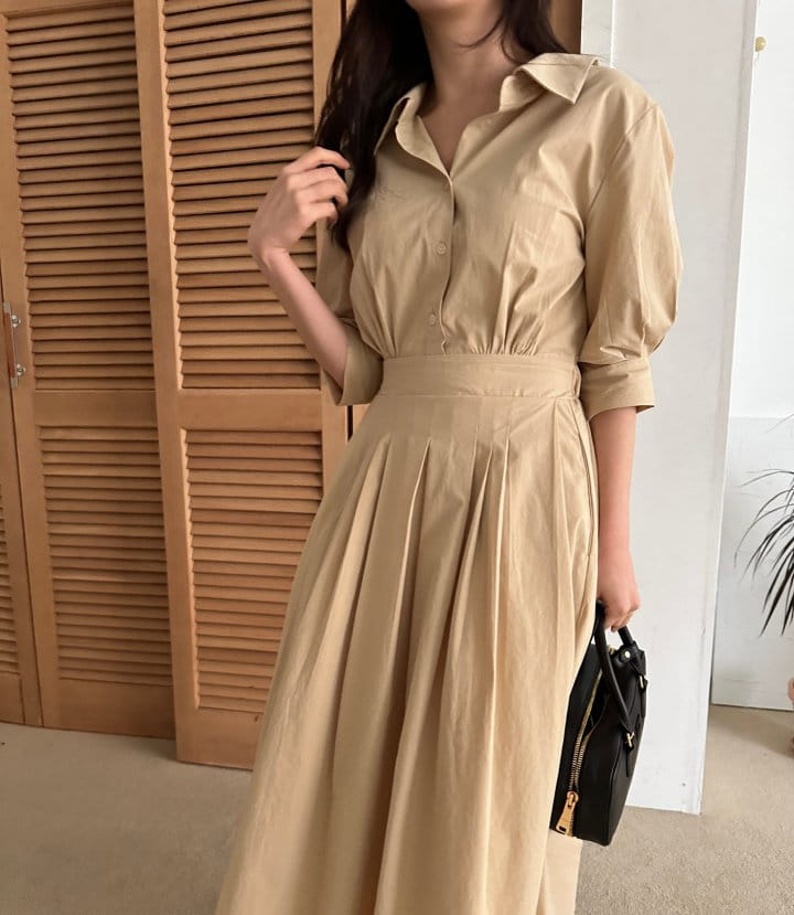 Moirai - Korean Women Fashion - #momslook - Short Collar One-Piece - 5