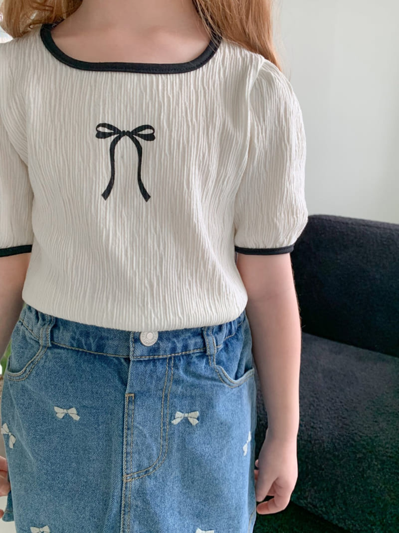 Momo Ann - Korean Children Fashion - #childrensboutique - Ribbon Tie Tee - 9