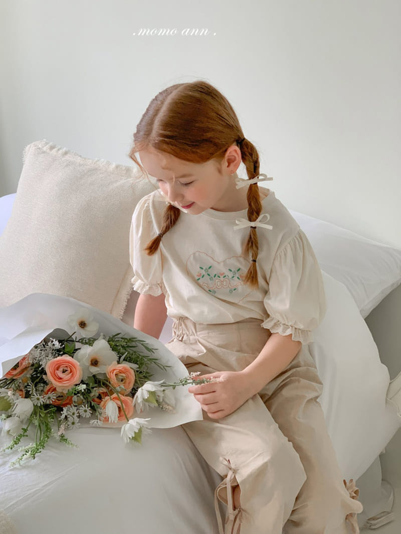 Momo Ann - Korean Children Fashion - #childrensboutique - Heart Embroidery Tee - 5