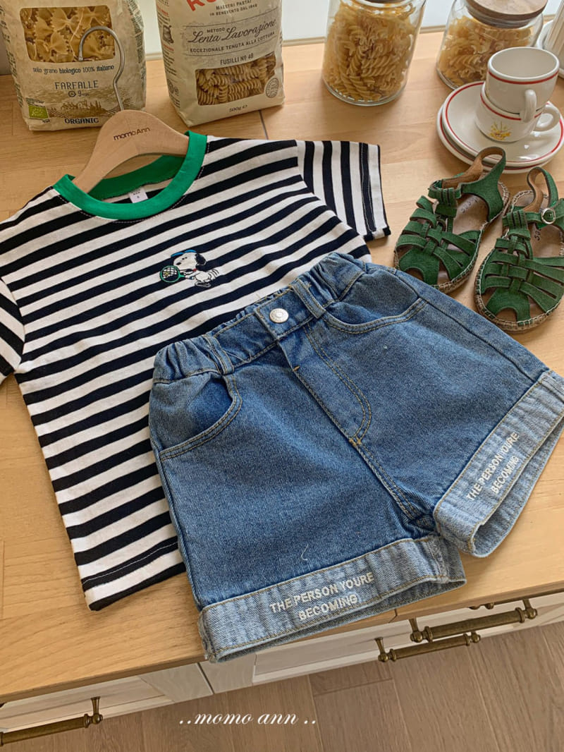 Momo Ann - Korean Children Fashion - #childrensboutique - RolL Up Denim Shorts