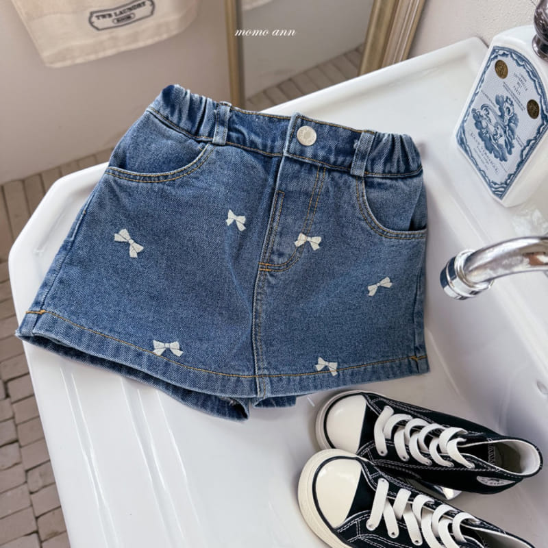 Momo Ann - Korean Children Fashion - #minifashionista - Ribbon Denim Skirt