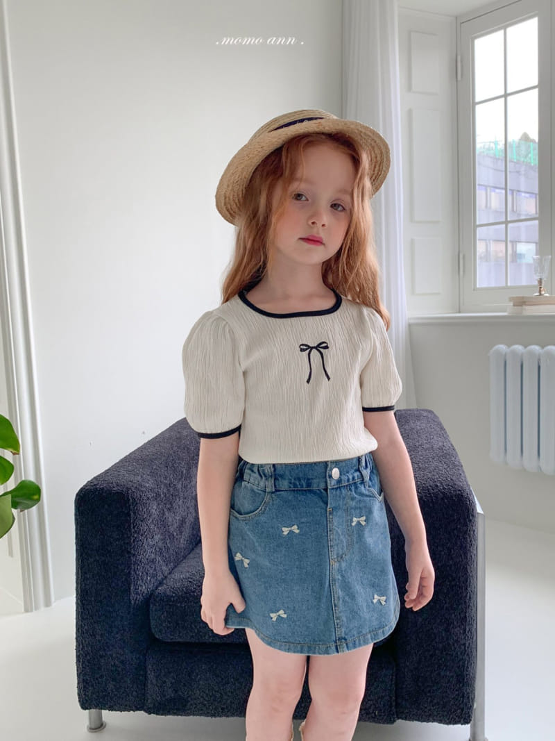 Momo Ann - Korean Children Fashion - #minifashionista - Ribbon Tie Tee - 4