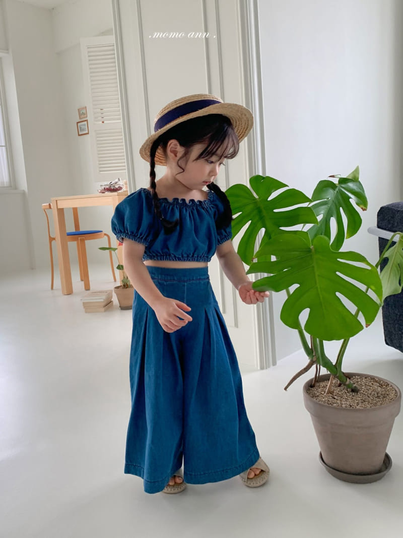 Momo Ann - Korean Children Fashion - #minifashionista - Wide Denim Pants - 4