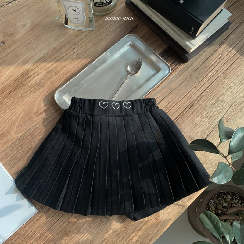 Momo Ann - Korean Children Fashion - #todddlerfashion - Heart Pleats Skirt
