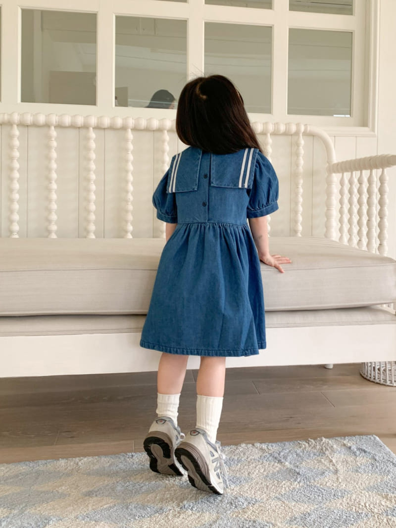 Momo Ann - Korean Children Fashion - #todddlerfashion - Dneim Sera One-Piece - 9