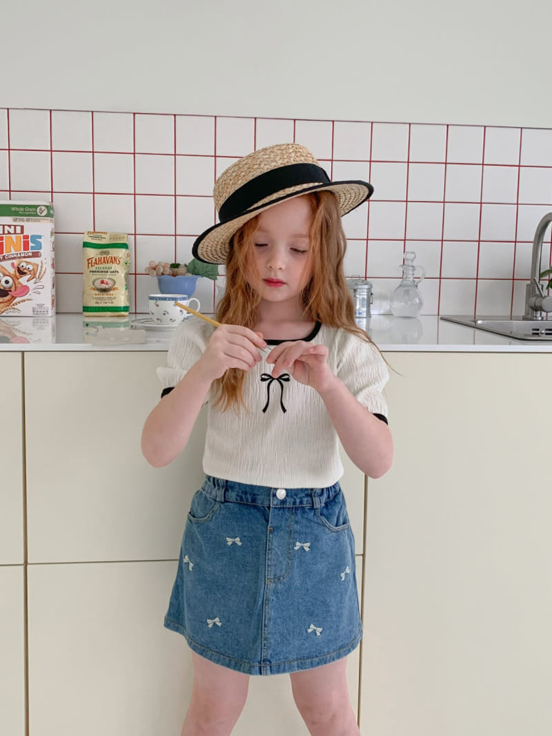 Momo Ann - Korean Children Fashion - #toddlerclothing - Ribbon Tie Tee - 6