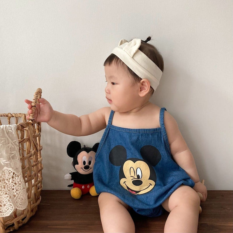 Moran - Korean Baby Fashion - #babyboutiqueclothing - Hello Denim Sleeveless Body Suit - 7