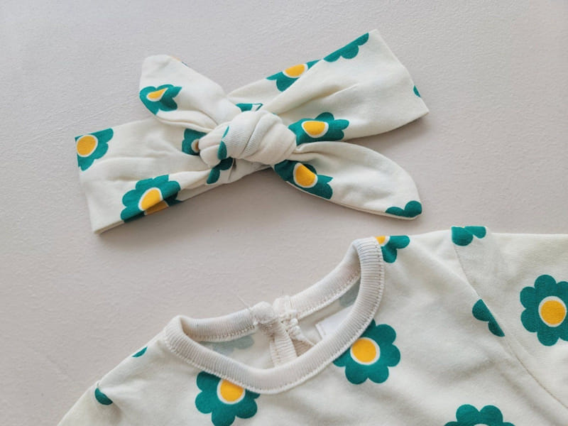 Moran - Korean Baby Fashion - #babyfever - Mon Mon Flower Body Suit Set - 4