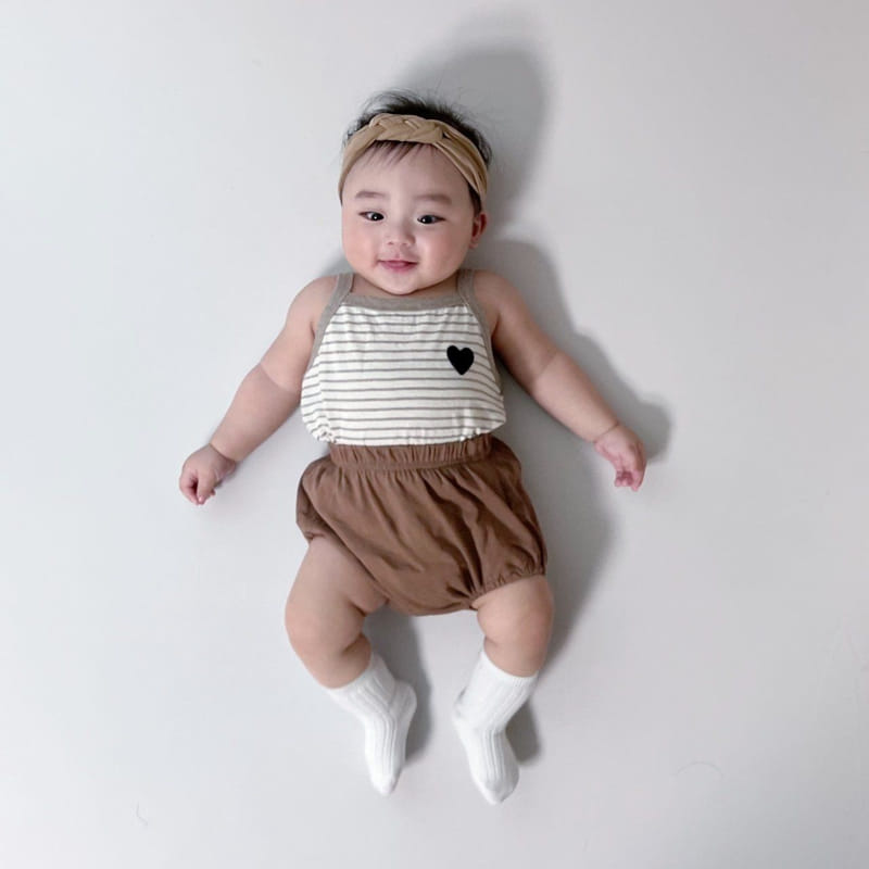 Moran - Korean Baby Fashion - #babyootd - Basic Sleeveless Bebe Top Bottom Set - 11