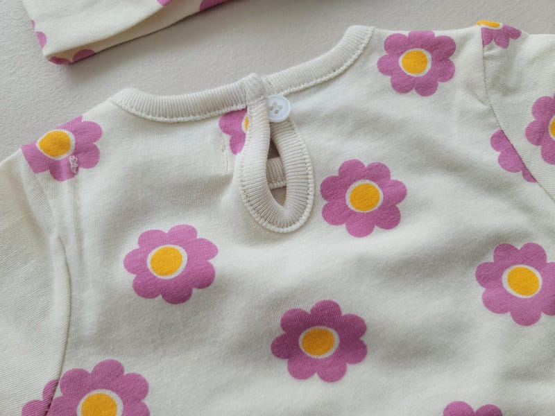 Moran - Korean Baby Fashion - #babyootd - Mon Mon Flower Body Suit Set - 7
