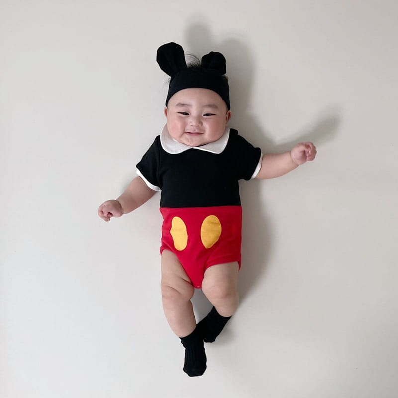 Moran - Korean Baby Fashion - #babyoutfit - Summer Collar Body Suit Set - 2