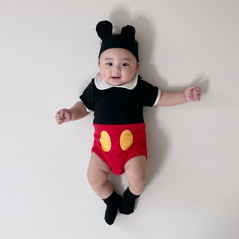 Moran - Korean Baby Fashion - #babyoutfit - Summer Collar Body Suit Set - 4