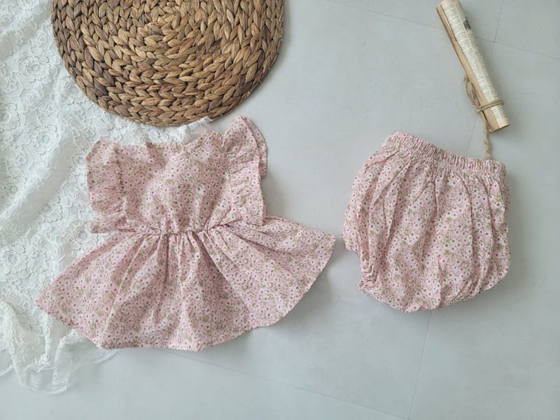 Moran - Korean Baby Fashion - #onlinebabyboutique - Eilly Bloomers Top Bottom Set - 2
