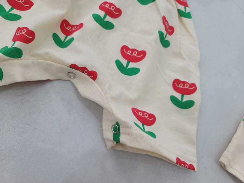 Moran - Korean Baby Fashion - #onlinebabyshop - Tulip Body Suit Set - 4