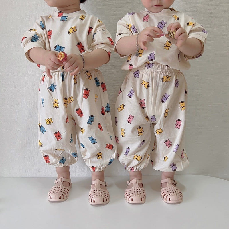Moran - Korean Children Fashion - #childofig - Summer Hat Bear Top Bottom Set