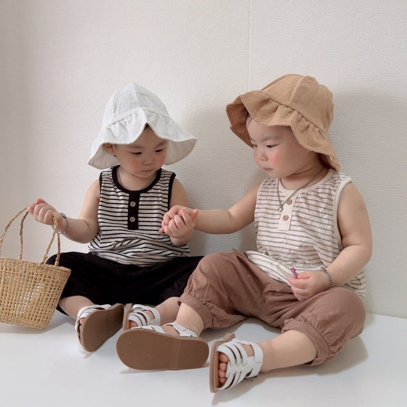 Moran - Korean Children Fashion - #childrensboutique - Mango Button Top Bottom Set - 10