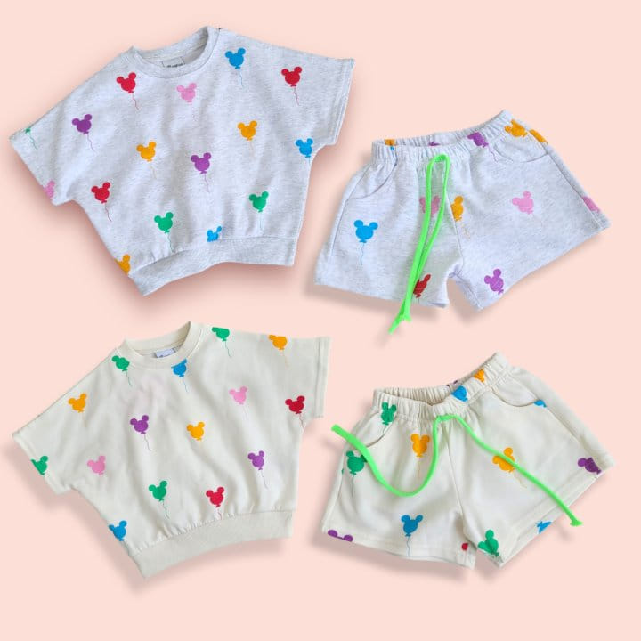 Moran - Korean Children Fashion - #childrensboutique - Summer Balloon M Top Bottom Set - 4