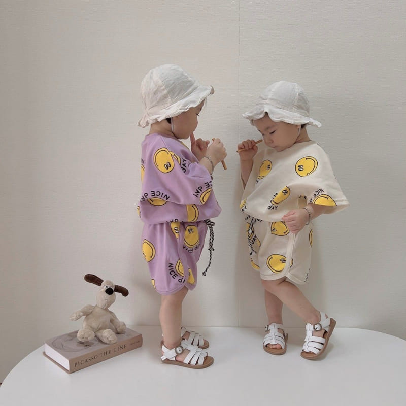 Moran - Korean Children Fashion - #discoveringself - Nice Smile Top Bottom Set - 3