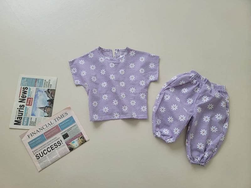 Moran - Korean Children Fashion - #fashionkids - Daisy Gojaeng Top Bottom Set - 5