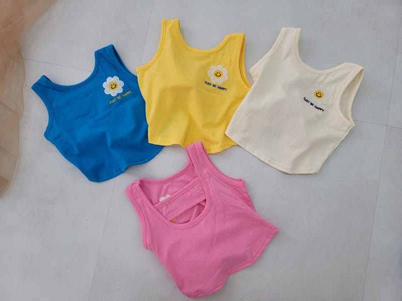 Moran - Korean Children Fashion - #kidsshorts - Happy Daisy Sleeveless Tee - 2