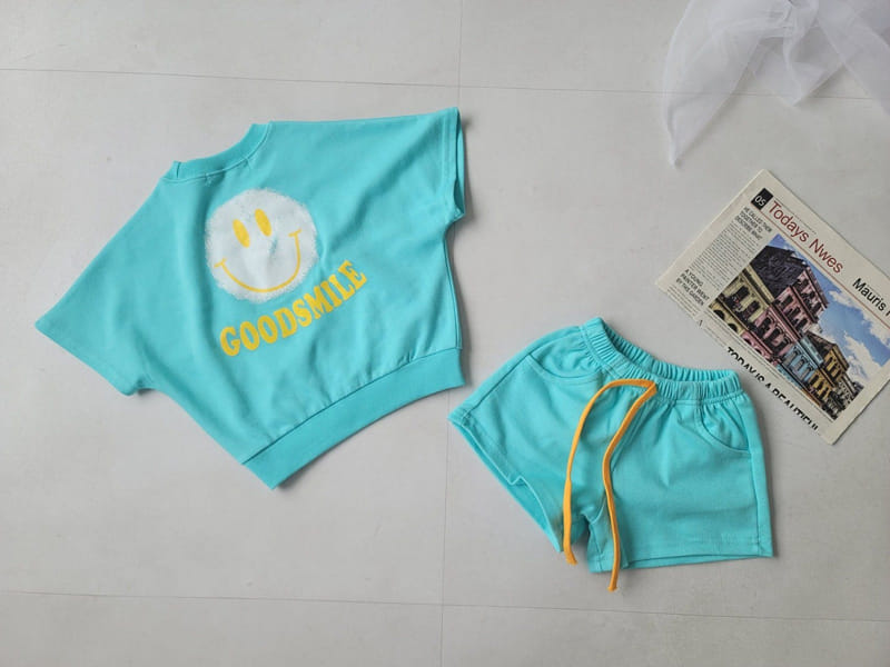 Moran - Korean Children Fashion - #kidsshorts - Good Smile Top Bottom Set - 4