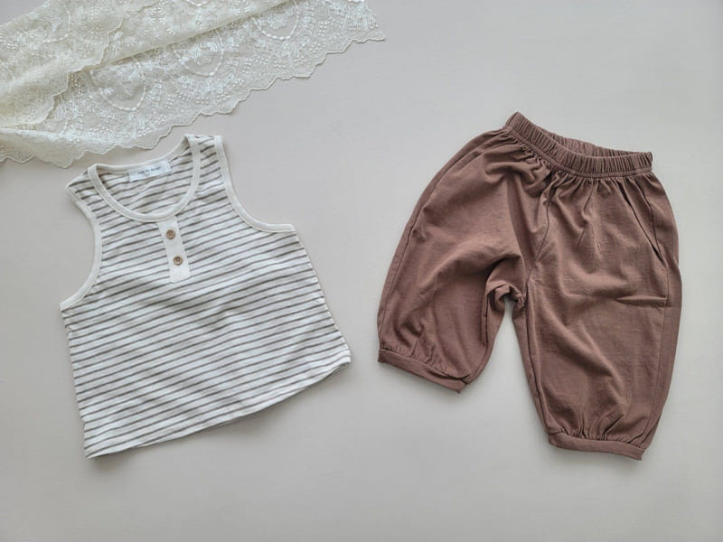Moran - Korean Children Fashion - #magicofchildhood - Mango Button Top Bottom Set - 3