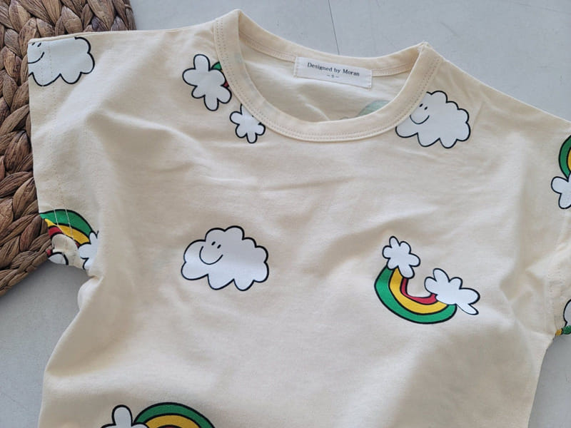 Moran - Korean Children Fashion - #minifashionista - Rainbow Cloud Top Bottom Set - 6