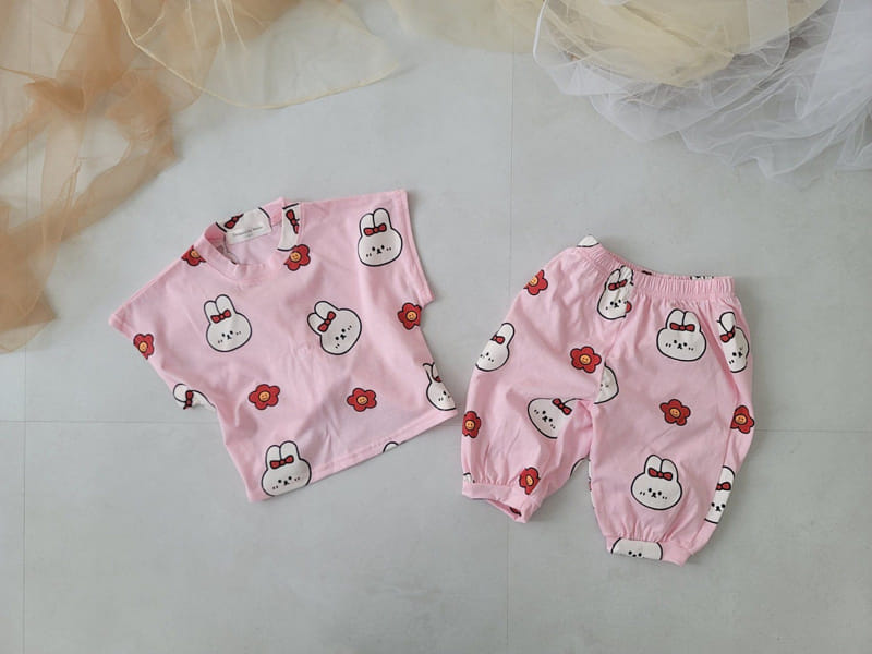 Moran - Korean Children Fashion - #stylishchildhood - Rabbit Top Bottom Set - 3