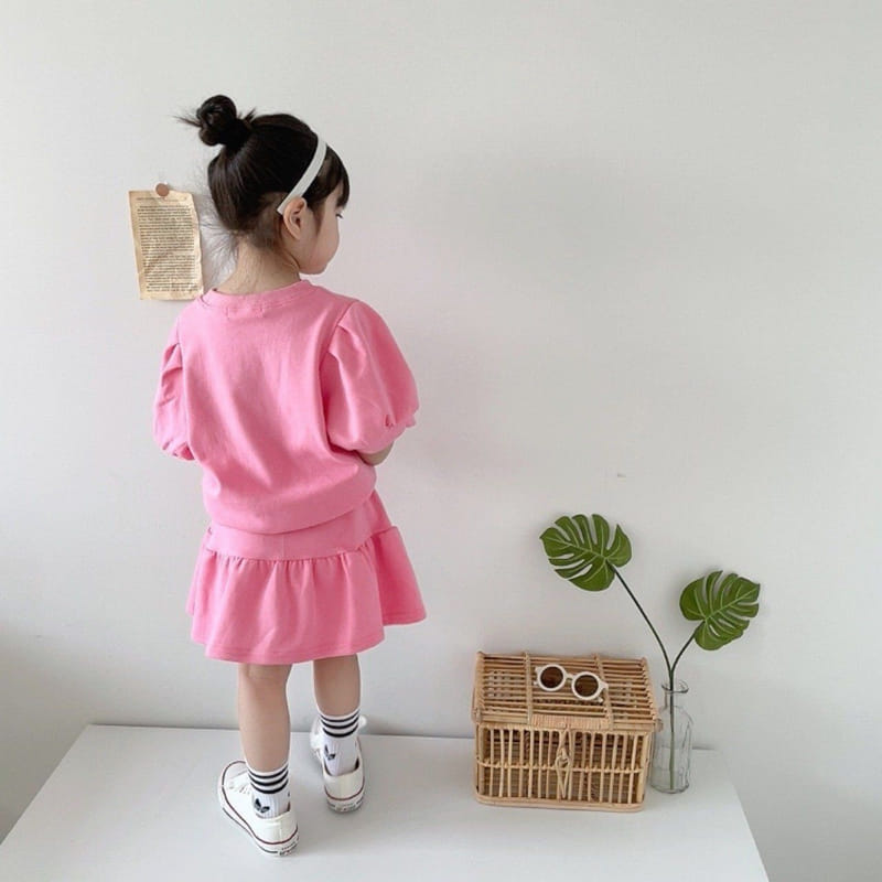 Moran - Korean Children Fashion - #toddlerclothing - Best Friend Pink Top Bottom Set - 9