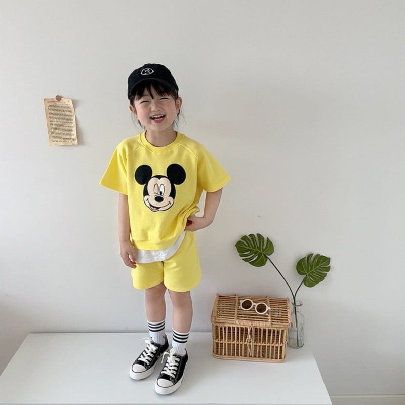 Moran - Korean Children Fashion - #toddlerclothing - Best Friend Yellow Top Bottom Set - 8