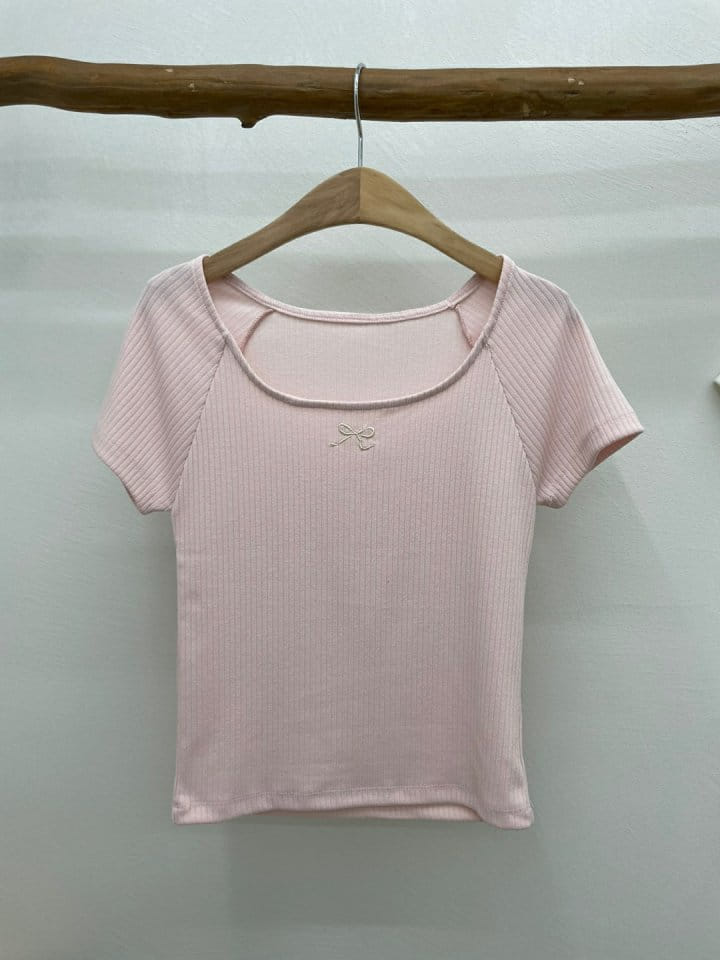 Most - Korean Women Fashion - #momslook - Ribbon Rib Tee - 3