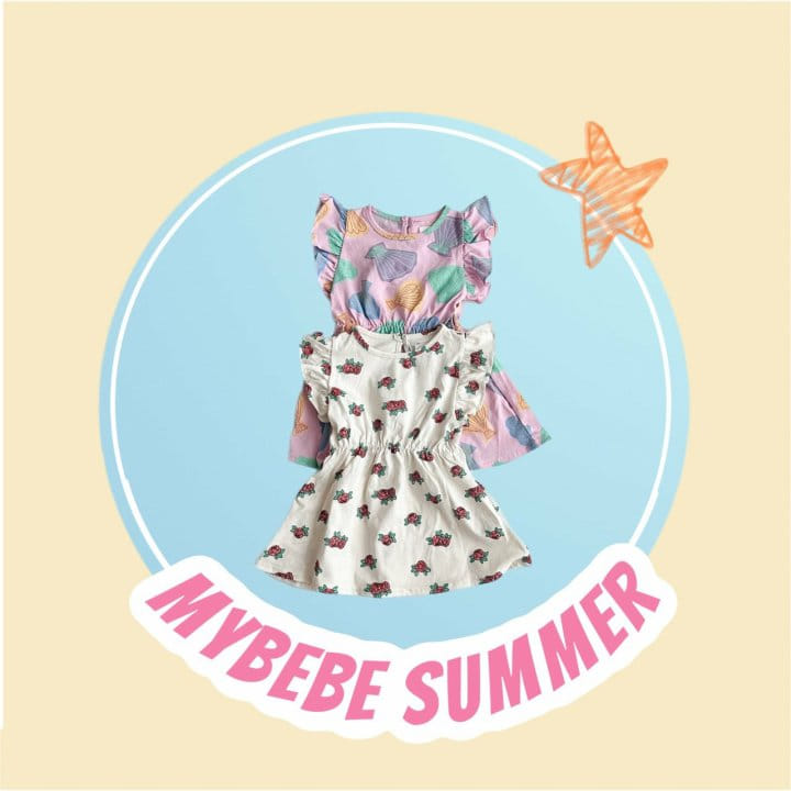 My Bebe - Korean Children Fashion - #kidzfashiontrend - Sleeve Frill One-Piece