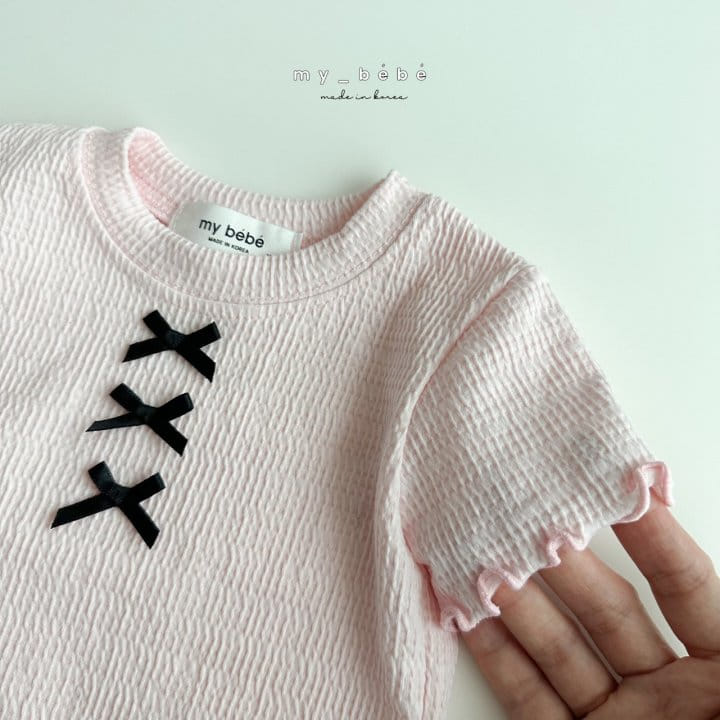 My Bebe - Korean Children Fashion - #minifashionista - Chcok Chock Crop Tee - 10