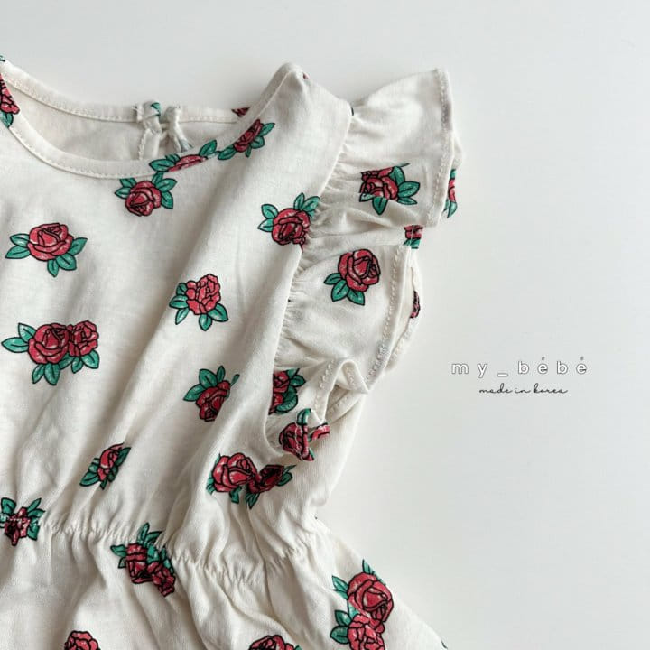 My Bebe - Korean Children Fashion - #todddlerfashion - Sleeve Frill One-Piece - 7