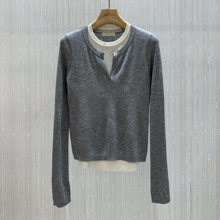 Neroli36 - Korean Women Fashion - #momslook - M Layered Double Kint - 2