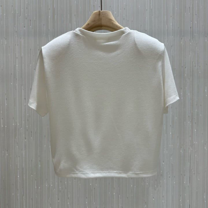 Neroli36 - Korean Women Fashion - #vintageinspired - Pearl Pad Tee - 4