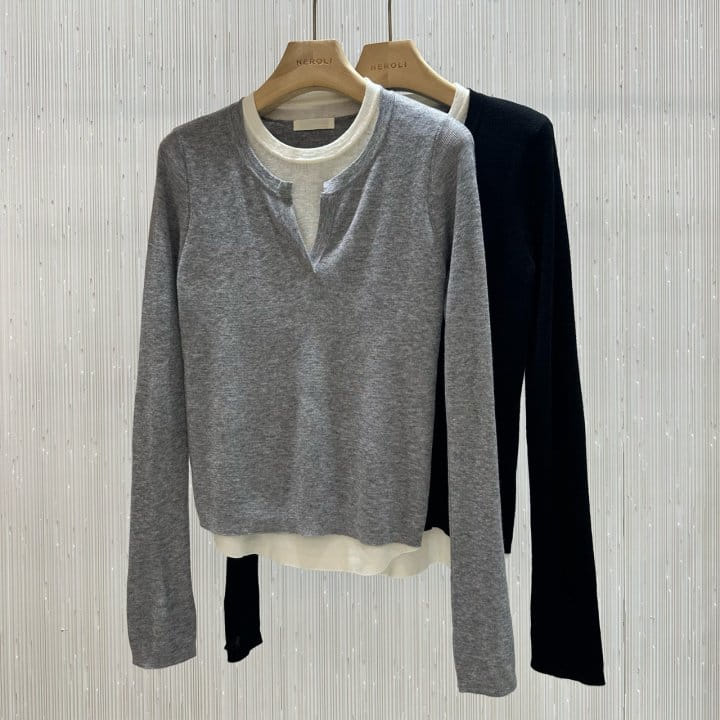 Neroli36 - Korean Women Fashion - #womensfashion - M Layered Double Kint