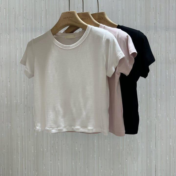 Neroli36 - Korean Women Fashion - #womensfashion - Milky Short Sleeve Tee