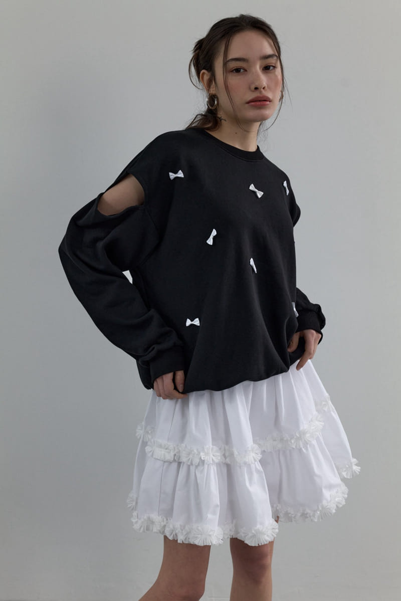 Neroli36 - Korean Women Fashion - #womensfashion - H Ribbon Sweatshirt - 2