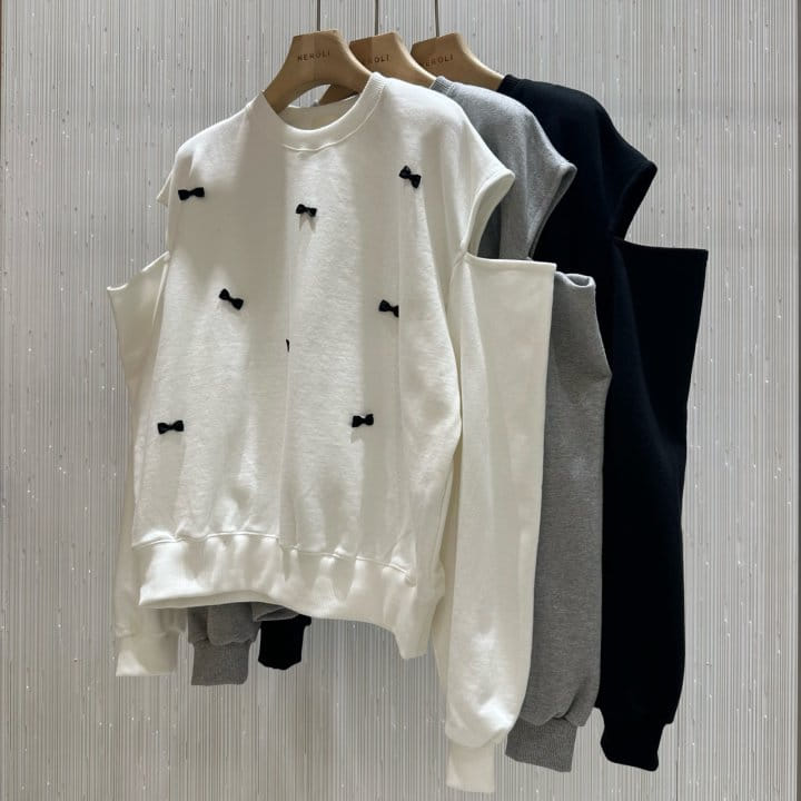 Neroli36 - Korean Women Fashion - #womensfashion - H Ribbon Sweatshirt - 8