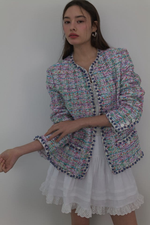 Neroli36 - Korean Women Fashion - #womensfashion - M Bead Tweed Jacket - 5