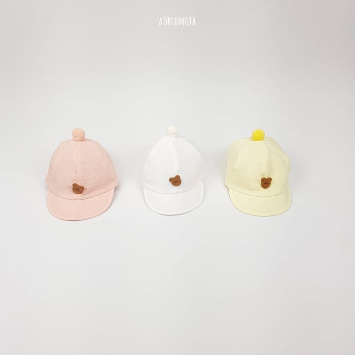 New World - Korean Baby Fashion - #babyoutfit - Bebe Pom Pom Bear Button Yamche Hat - 5