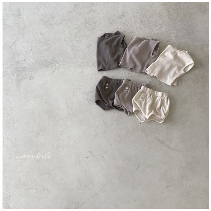 Nunubiel - Korean Baby Fashion - #babyootd - Mini Waffle Top Bottom Set - 2