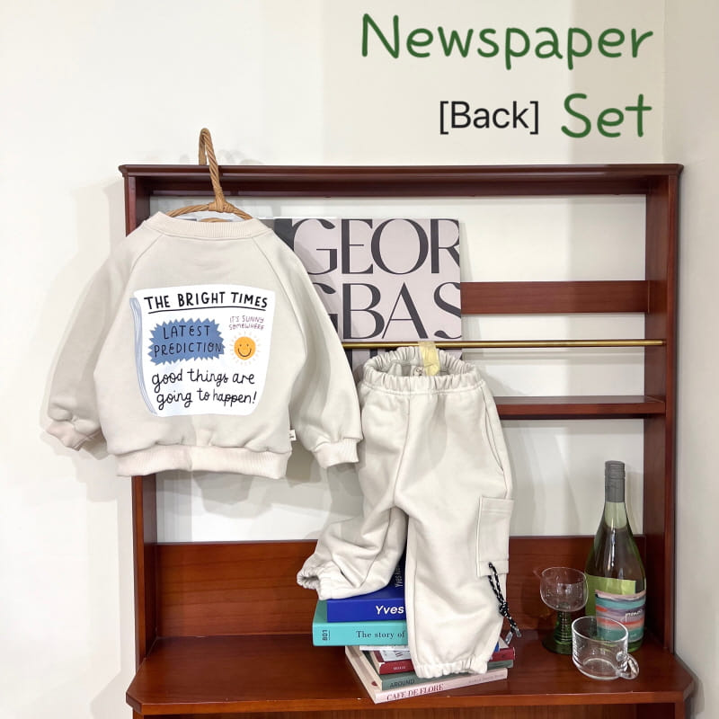 Oh lavie - Korean Children Fashion - #childrensboutique - Newspaper Top Bottom Set Junior