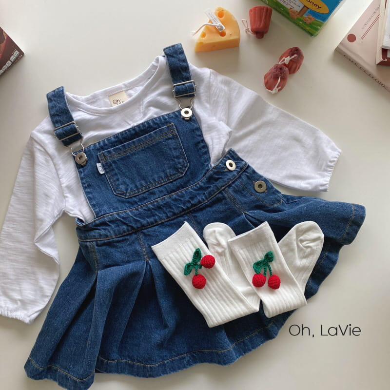 Oh lavie - Korean Children Fashion - #stylishchildhood - Denim Dungarees Tennis Junior Skirt