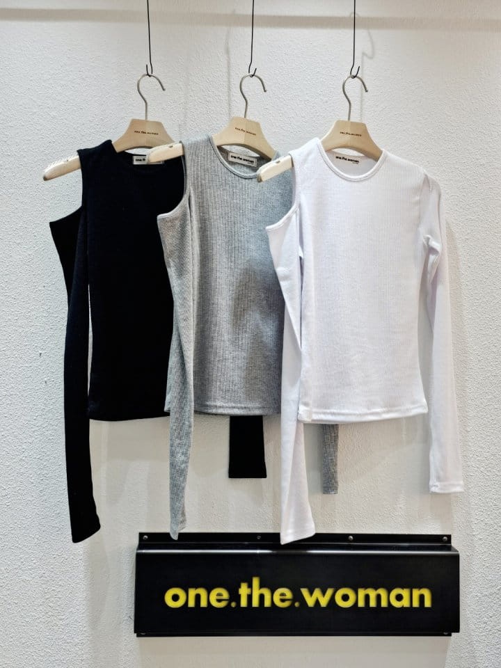 One the woman - Korean Women Fashion - #momslook - Adder Rib Tee - 2